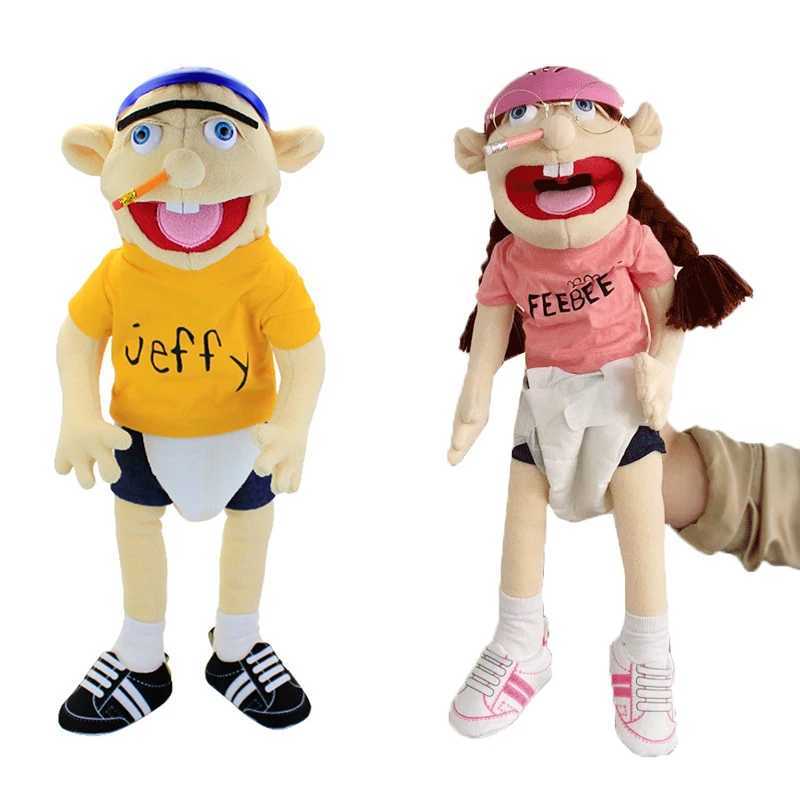 Jeffy Feebee Hand Puppet Large Children Soft Doll Talk Show Party Props Doll Plush Toys Muppet Kids Fans Birthday Christmas Gift X250129