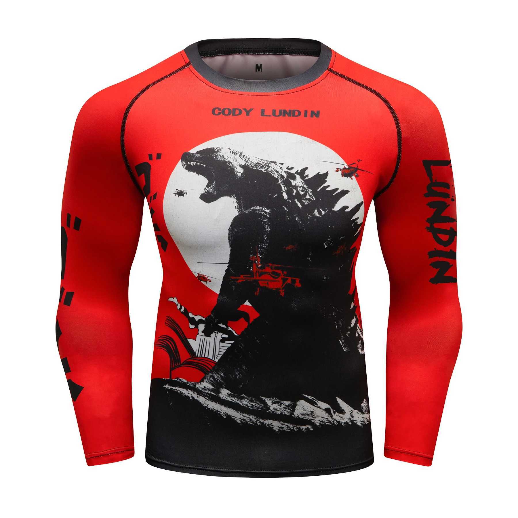 Cody Lundin Mens Red Gym Fitness Sports Suit Jiu jitsu Bjj Rashguard Sublimation Boxing No Gi Training Sets Fighting Wear X250129