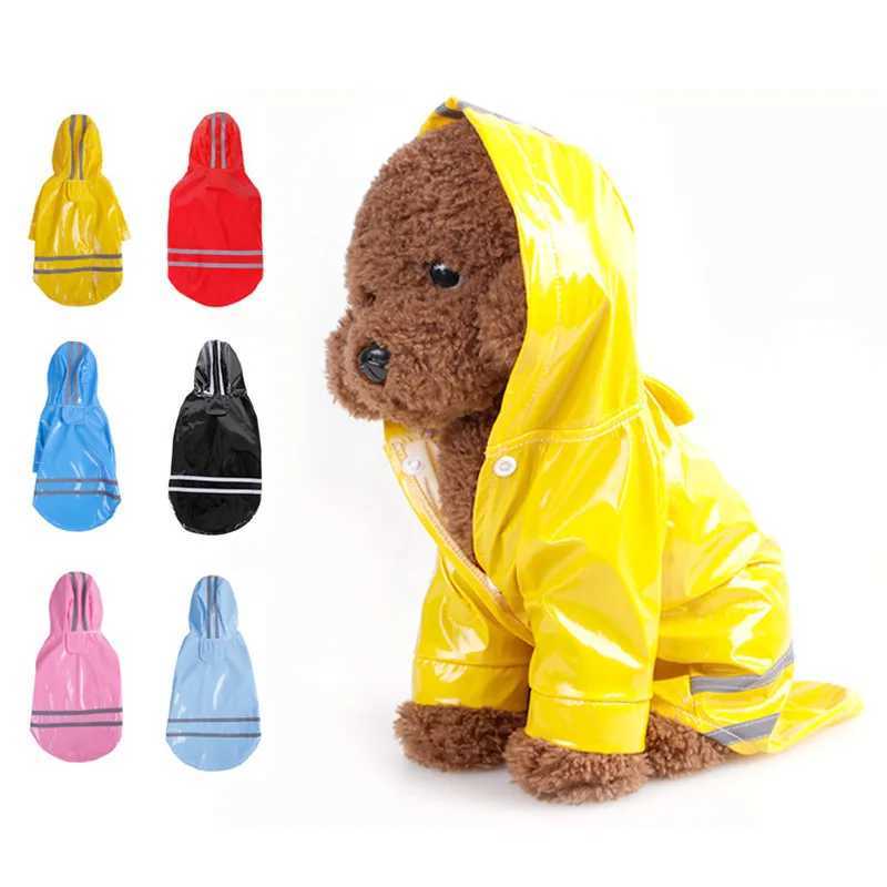 Pet Small Dog Raincoat PU Reflective Waterproof Clothes Hooded Jumpsuit Rainwear for Small Medium Dogs Teddy ChihuahuaXJ250121