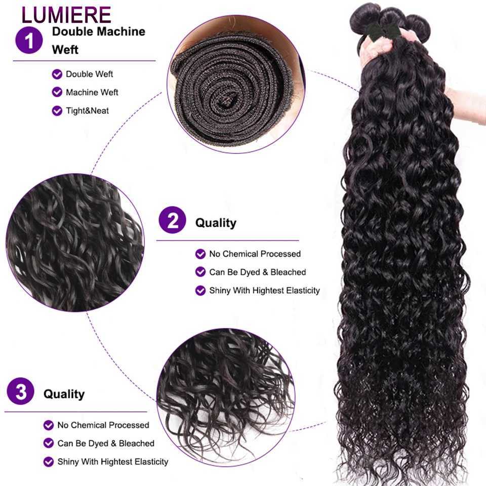 40 Water Wave Raw Virgin Human Hair Bundles With Clo Frontal 5X5 HD 3/4 Bundle With Clo 6x6 HD Lace Clo With BundleXJ250120