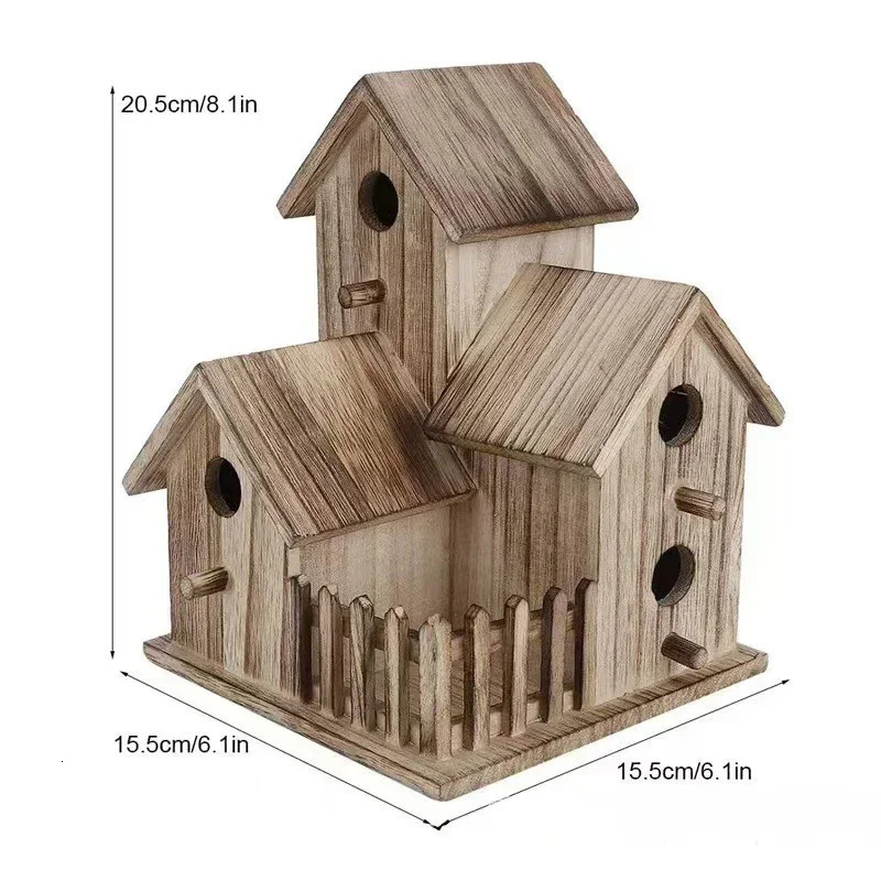 Wild Wooden Bird House Outdoor Garden Courtyard Creative Bird Rest Nest Mountable Nesting Box Bird Breeding Box 250121