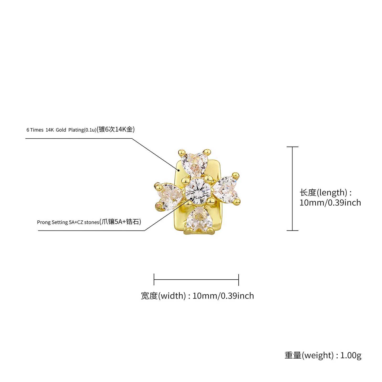 RACHELZ Hip Hop Single Cross Flower Zircon Teeth Grillz Gold Silver Color Green Crystal Tooth Caps For Women Men Jewelry GiftXJ250114