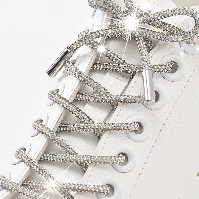1Pair2Pcs Rhinestone Shoe Lace y Diamond ShoeLace Bright String Cross Braiding Strap DIY Drawstring 250114