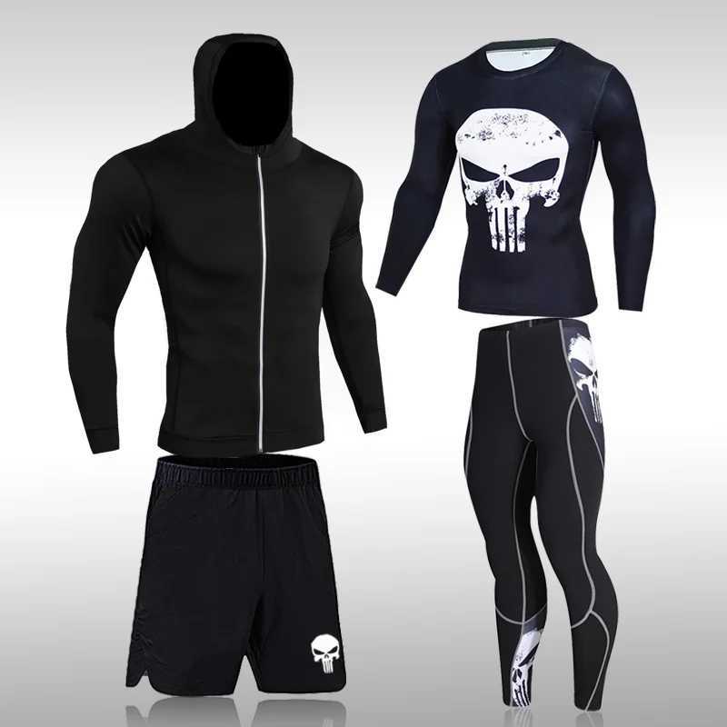 Mens Compression Sportswear Suits Gym Tights Training Clothes Workout Jogging Sports Set Running Rashguard Tracksuit For Men X2501297