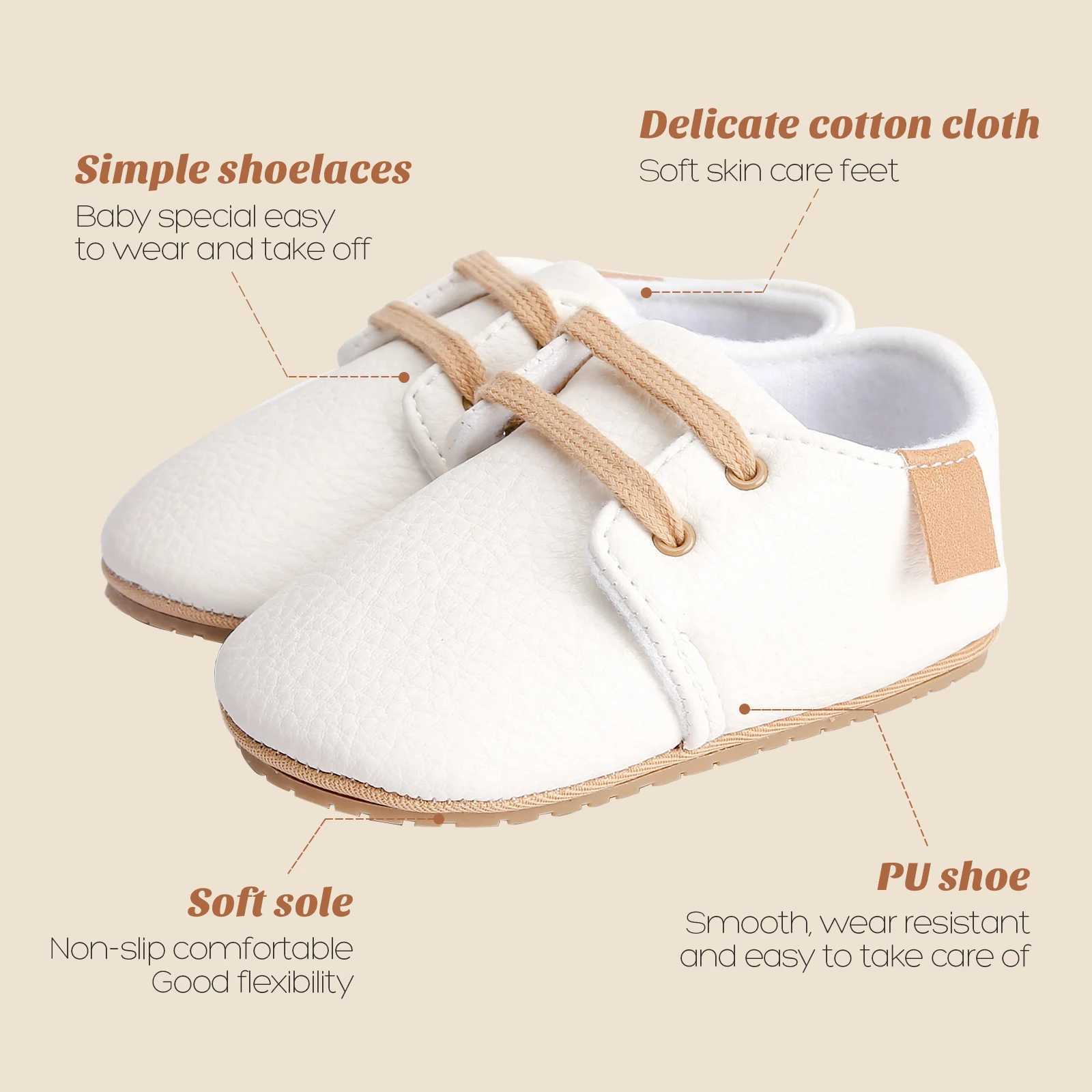 Lets Make 1pc Classic Baby Shoes PU Leather Boys Girls Baby Walking Shoes Pre-Walkers Anti-slip Infant Newborn Moccasins X250129