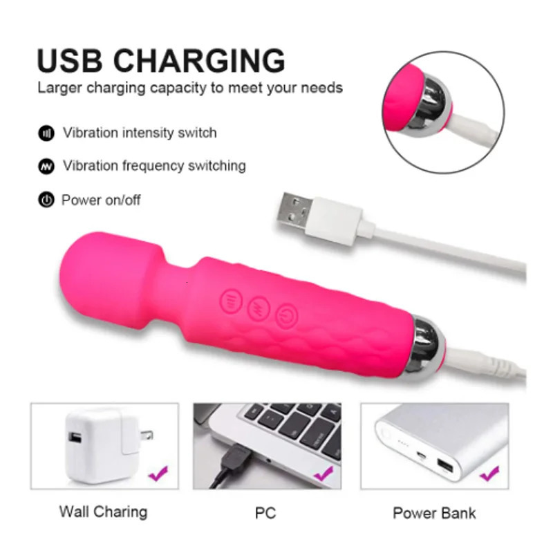 Powerful Double Vibrator Silicone AV Wand G-Spot Massager Dildo Clitoris Nipple Stimulator for Women Sex Toys Couple Adults 18 250114