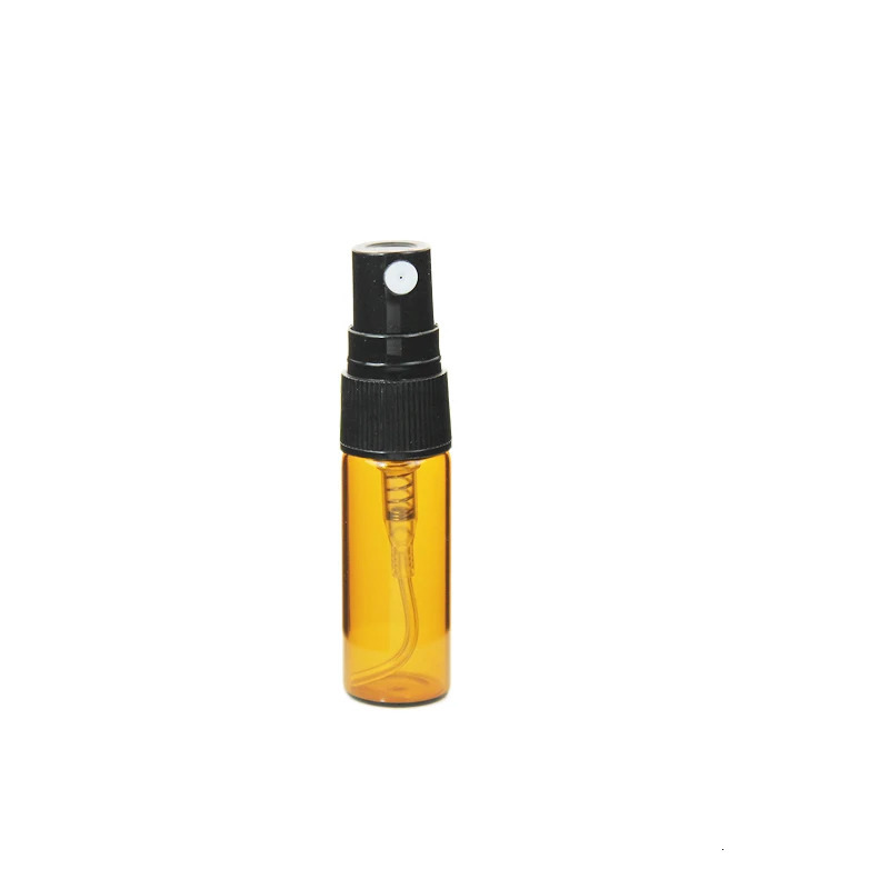 50/100 pack 3ml 5ml 10ml Amber Mini Portable Perfume Bottle Spray Refillable Cosmetic Sample Glass Bottling Empty Container 250122