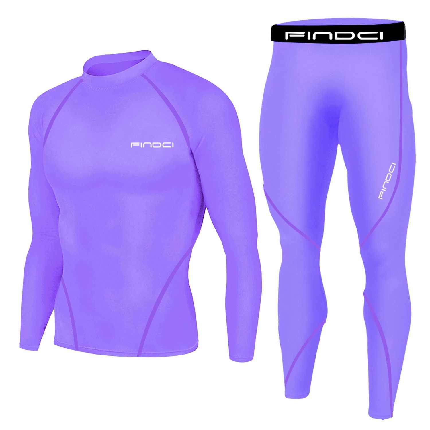 Findci Mens Sports Running Set Compression Shirt + Pants Skin-Tight Long Sleeves Quick Dry Fitness Tracksuit Gym Suits X250129