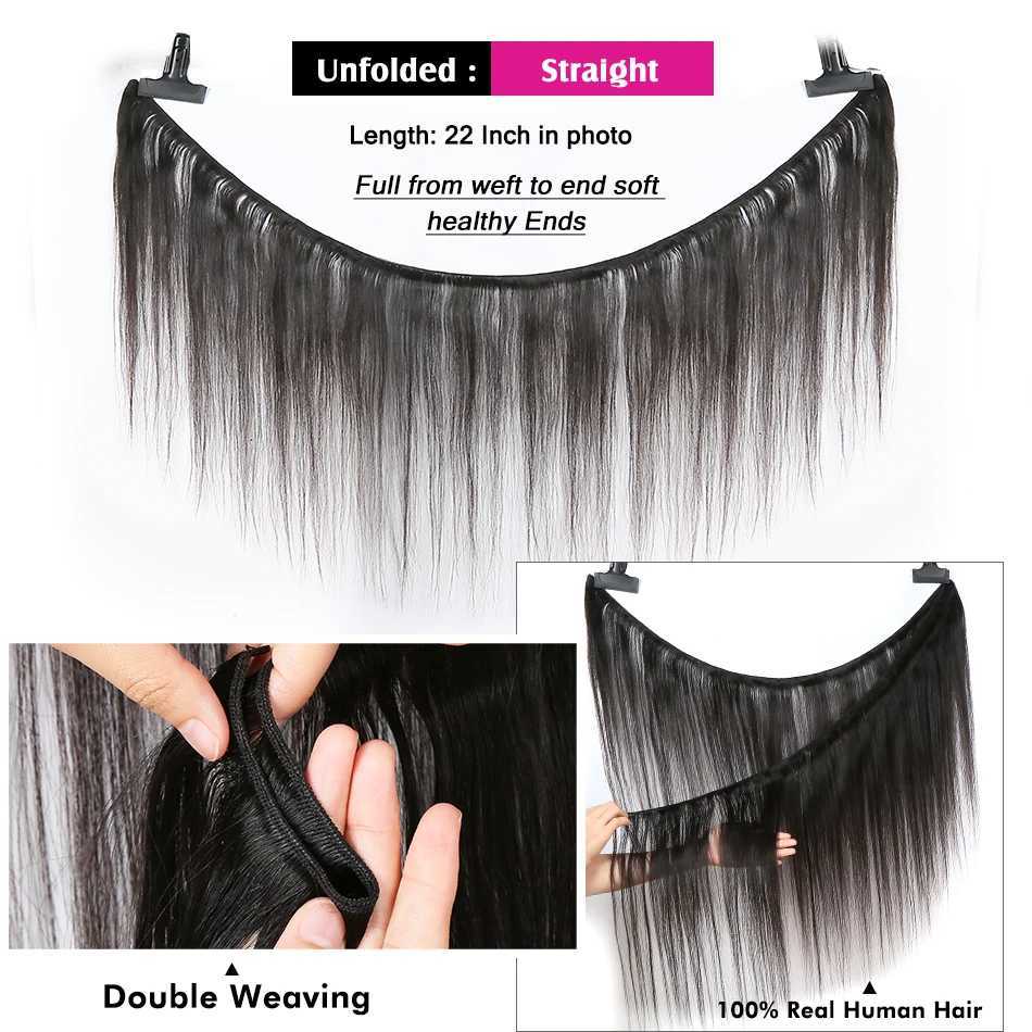 Bone Straight Human Hair Bundles With 13x4 HD Lace Frontal With Extensions Brazilian Weavings 3 Bundles With Clo for WomenXJ250120