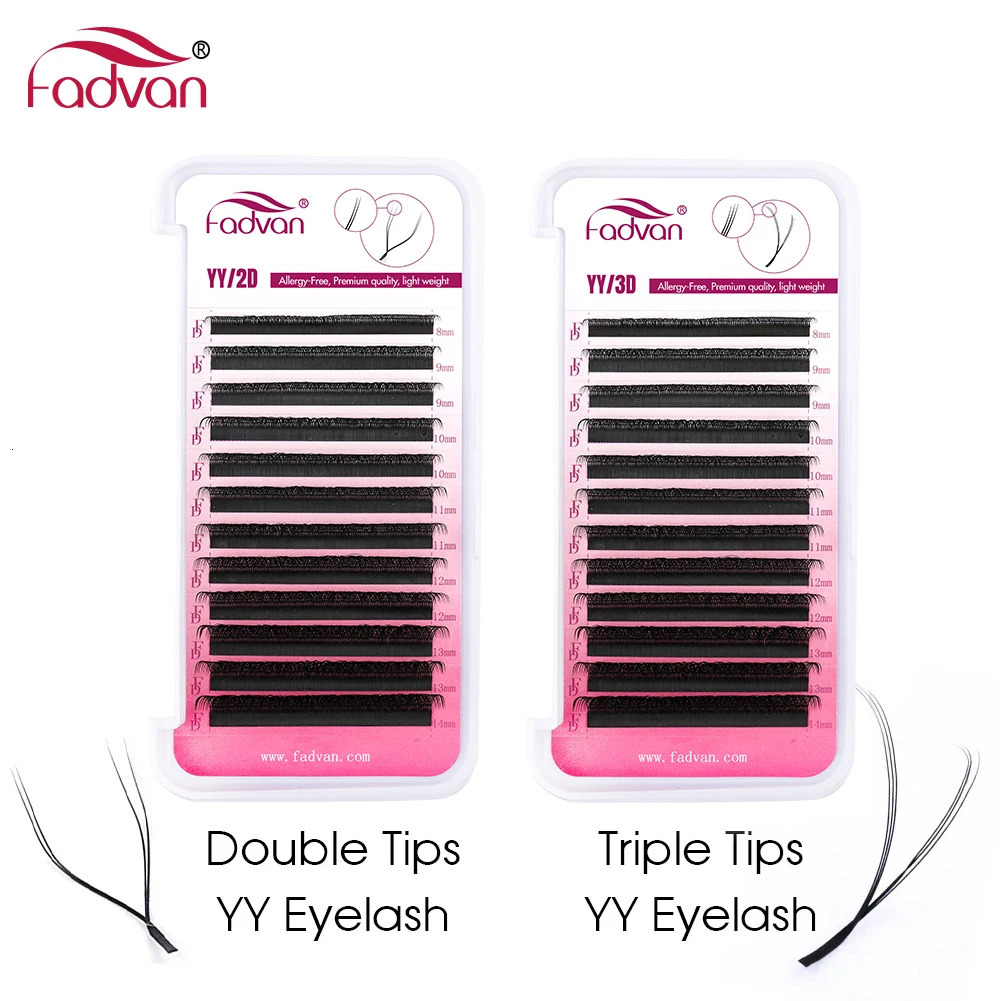 Wholesale 10Pcs/Lot YY Shape Eyelash Extension Fake Eye Lash Building Mesh Surround Cross YY/VV Lashes Split Tip Makeup Supplies 250121