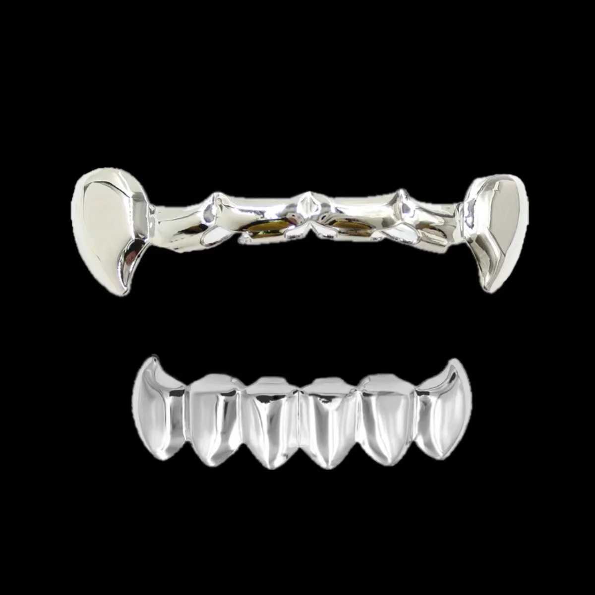 RACHELZ Hip Hop DIY Top Bottom Teeth Grillz Fangs Fashion Glossy Tooth Caps Decor For Women Men Jewelry Party CosplayXJ250114
