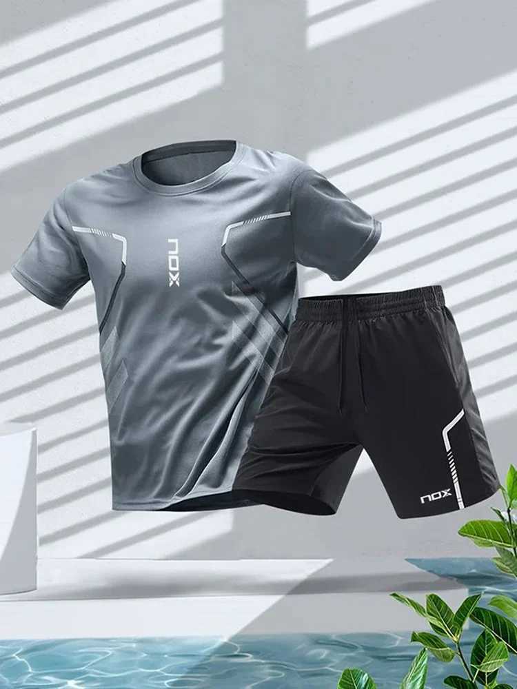 2024Nox Mens Tennis Sports T-shirt And Loose Shorts Set Comfortable Sports Shorts Summer Mens Badminton Training Wear X250129