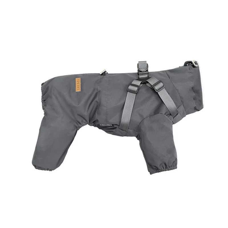 Dog Raincoat with Harness Waterproof Pet Rain Jacket for Small Dogs Adjustable Reflective Dog Rain Overalls with 4 LegsXJ250121