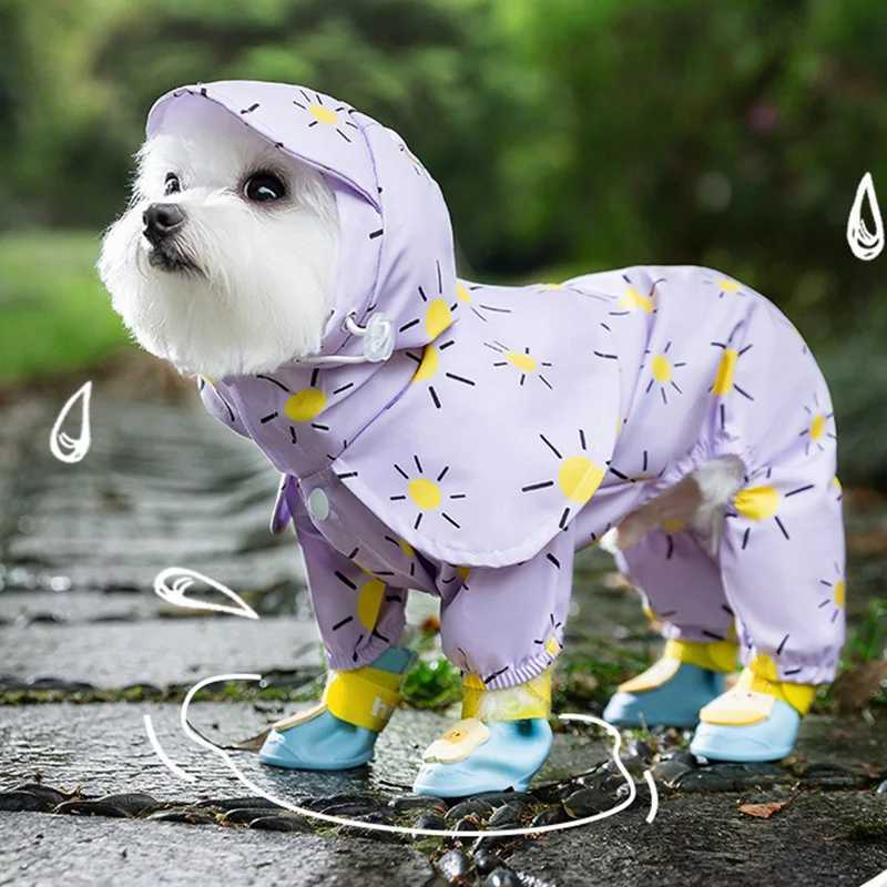 Waterproof Pet Hooded Rain Poncho Pet Puppy Dog Raincoat Colourful Sun Poncho Model Outdoor Walking Dog Rainy ShenqiXJ250121