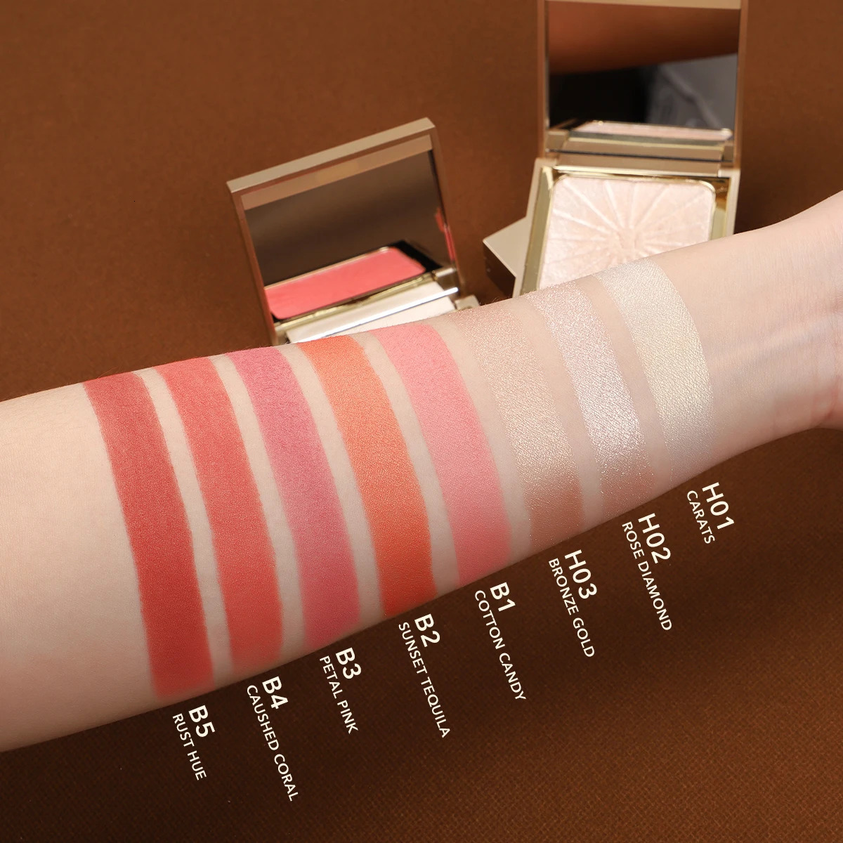 IMAGIC 8-Color Face Blush Highlighter Palette Natural Cheek Pigment Rouge Highlighter Brighten Long-Lasting Makeup Cosmetics 250121