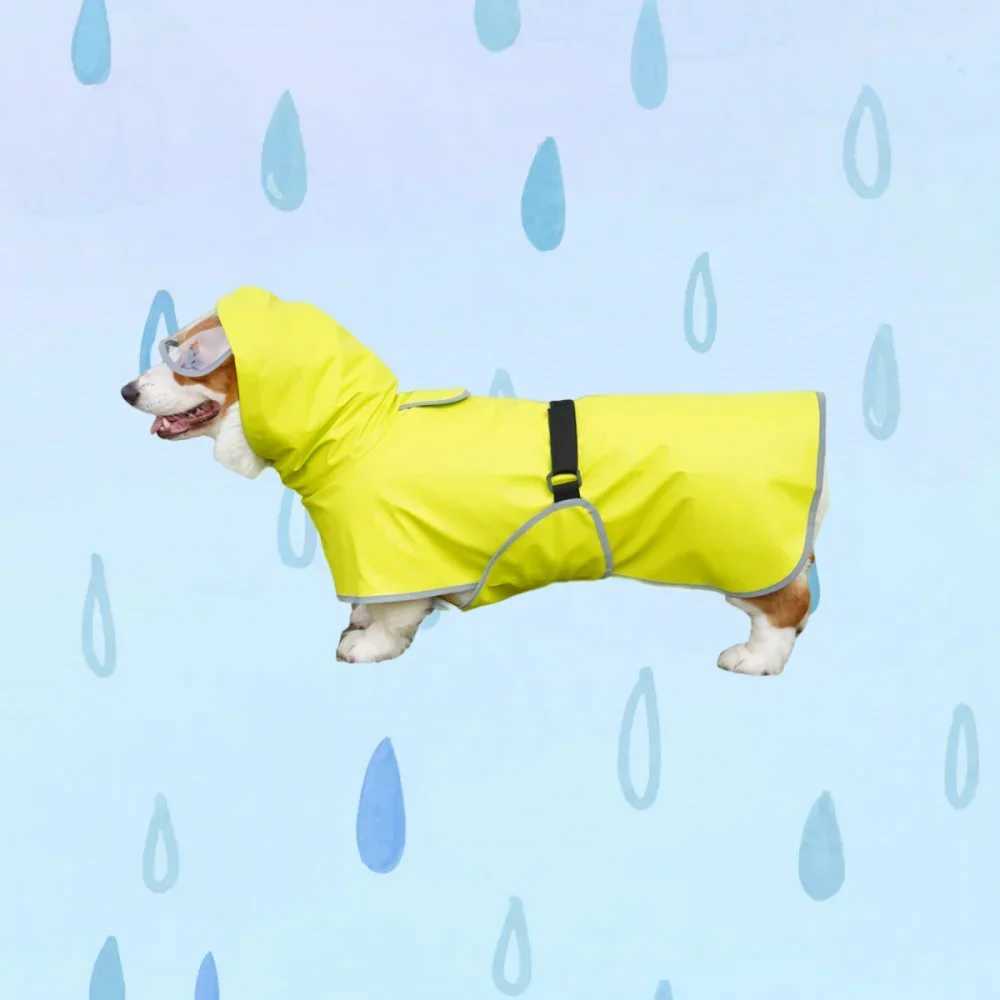 Small Medium Large Dog raincoat All Inclusive Corgi Teddy Law Cloak Rain Cloak Large Dog Clothes Protect Belly Pet RaincoatXJ250121