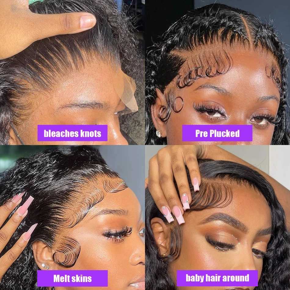 100% Human Hair Bundles with Clo Frontal Brazilian Deep Wave Hair Extensions and 13x4 Lace Frontal Curly Human Hair WeavingXJ250120