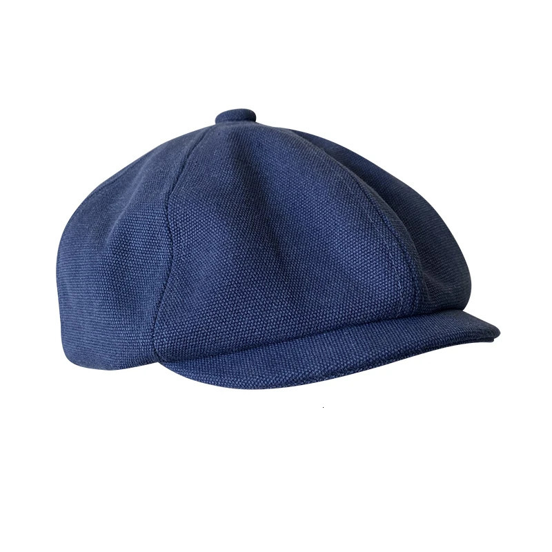 Men Vintage Cotton Bakerboy Caps sboy Hat Spring and Autumn Women Lightweight Breathable Flat Beret Hats Blue Grey BJM53 250118