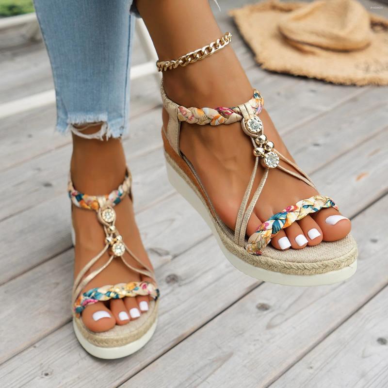 Hot Sandals 2025 Summer New Women Wedges Fashion Designer Shoes For Bohemian Platform Casual Outdoor