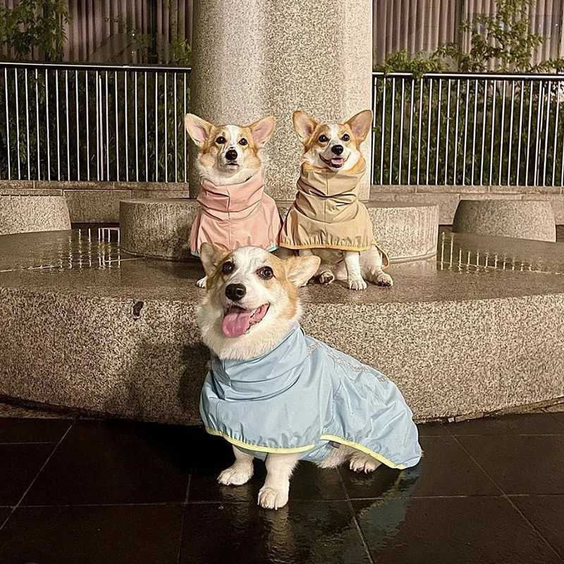 Reflective Dog Raincoat Traction Rain Coat Waterproof Windproof Cat Jacket for Medium and Large Dog Clothes JumpsuitXJ250121