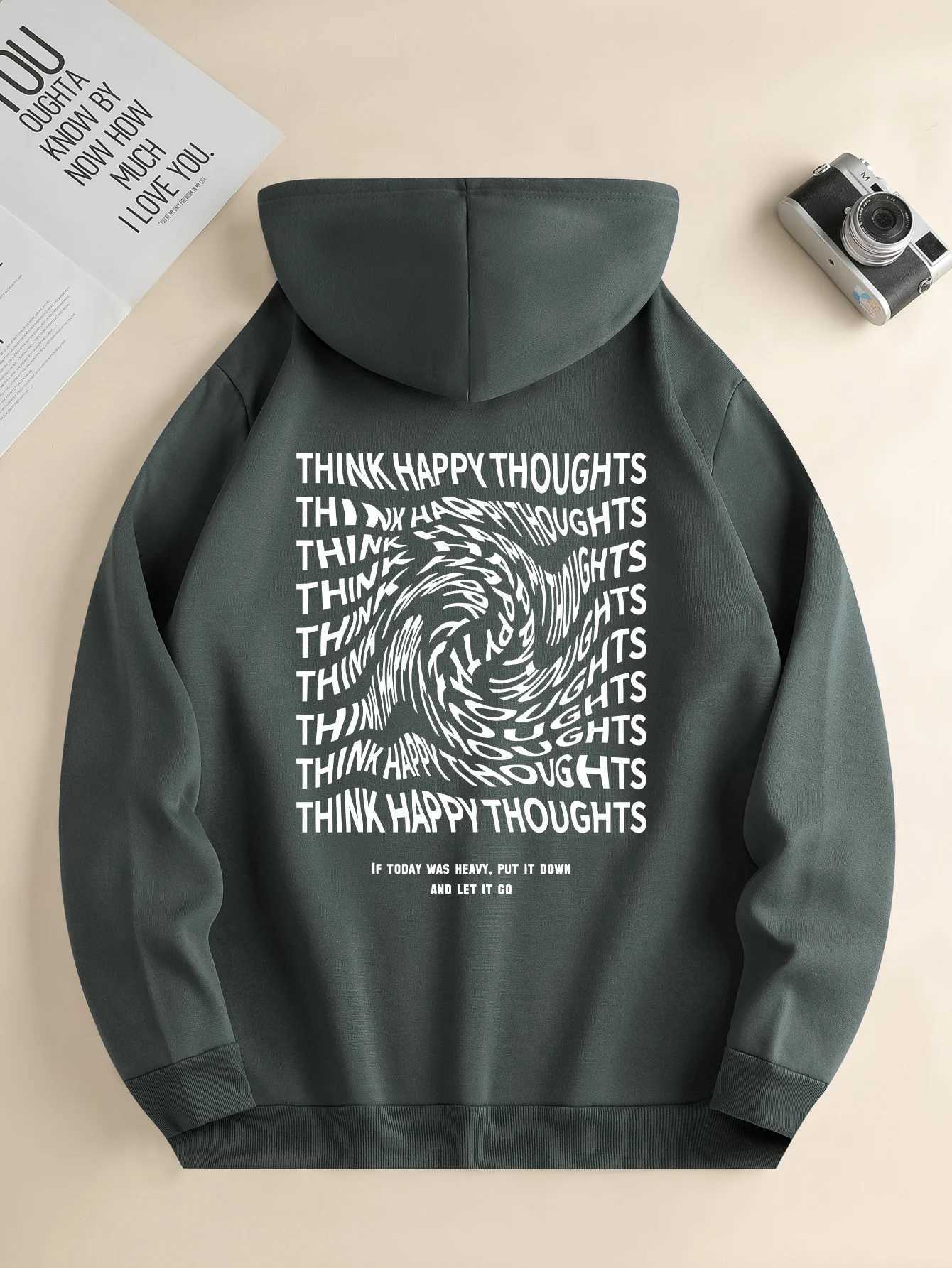 Mens new fashion hoodie casual daily drawstring hooded sweatshirt lettering front kangaroo pocket mens jacket X250129