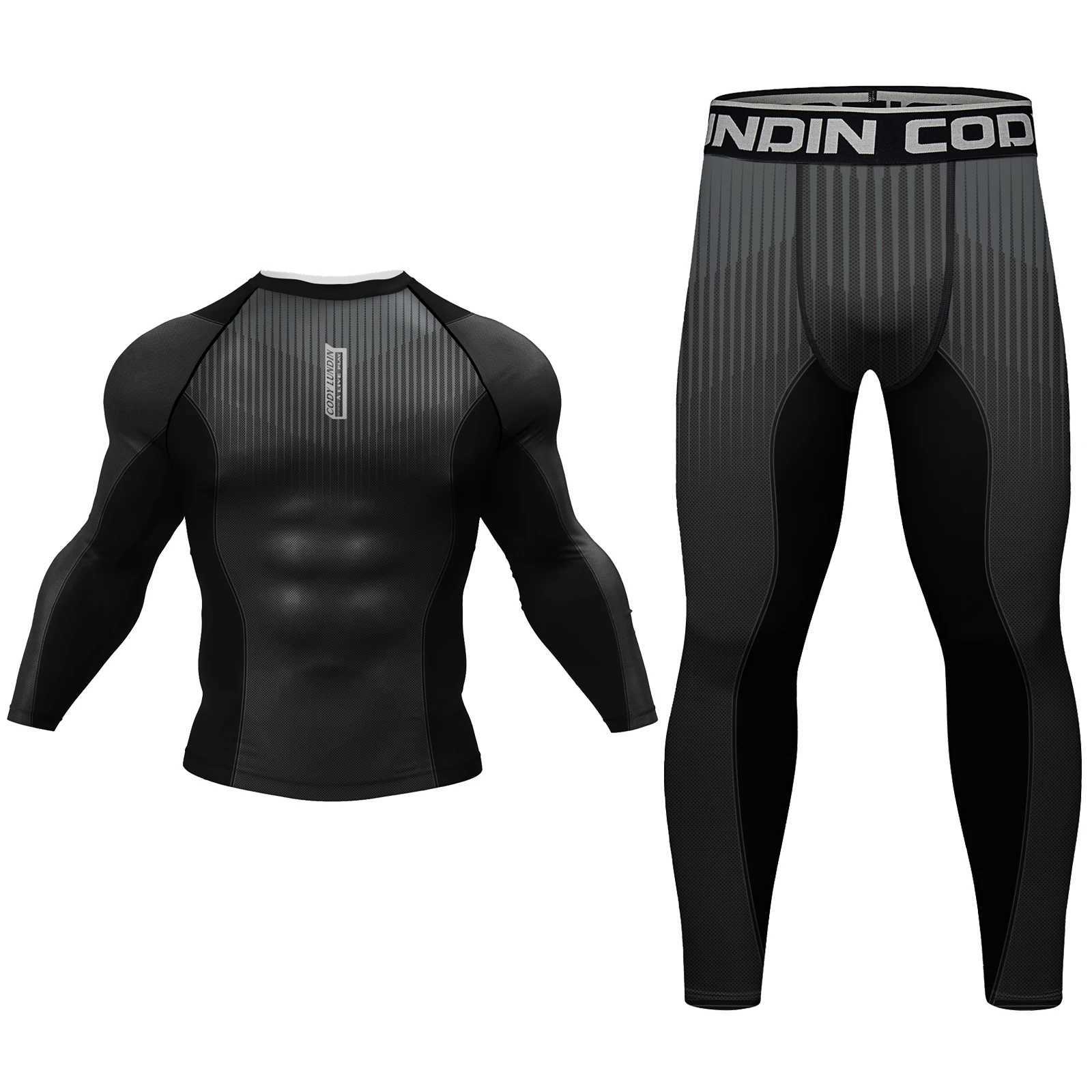 4 pieces Men Rash Guard Set High Quality Compression BJJ Uniform MMA Clothes for Men Sports Kit Fitness Wear Sportswear X250129