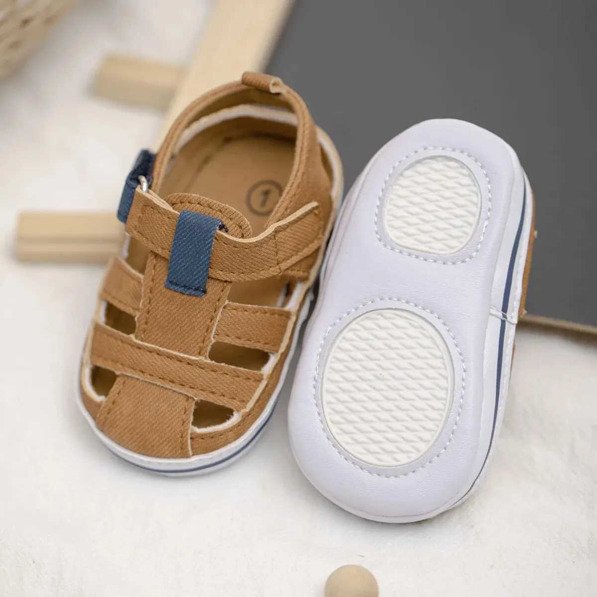 Meckior Baby Canvas Casual Boy Shoes Anti-Slip Rubber Bottom Infant Toddler Newborn First Walker Baby Boy Girl First Sandals X250129