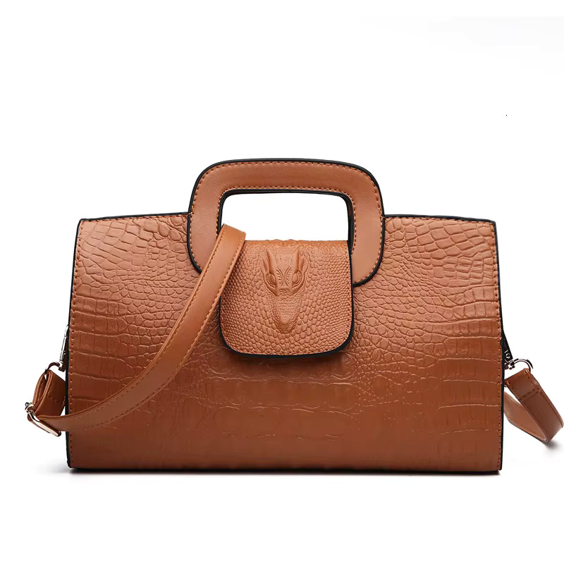 Women's Singles Shoulder PU Leather Handbag Large Capacity Crossbody Bag European And American Retro Bags