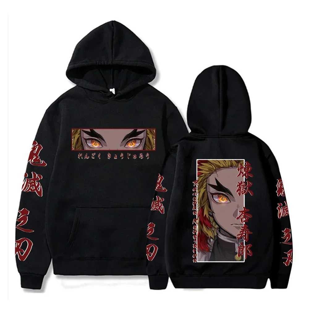 Hot Anime Demon Slayer Hooded Rengoku Kyoujurou Eyes Graphic Print Autumn Winter Men Women Casual Sweatshirt Plus Size HoodieXJ2500118
