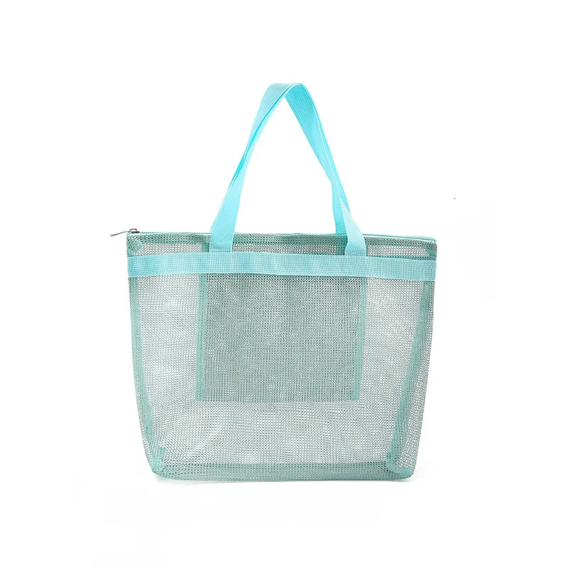 Women Clear Mesh Transparent Bag Large Capacity Travel Summer Beach Shoulder Bags Female Casual Solid Color Holiday Tote Bags 250121