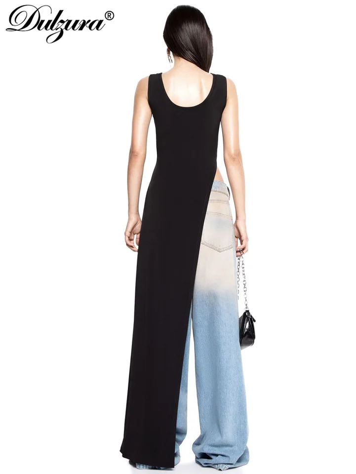 Dulzura 2024 Sexy Sleeveless Side High Split Dress Solid Backles Midi Dresses Summer Party Club Streetwear Clothes Y2K 250121