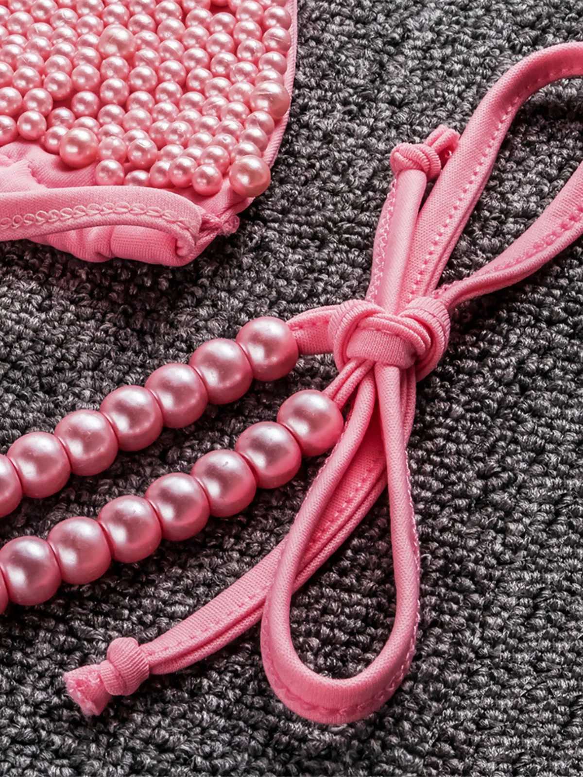 2024 Sexy Luxury Pearls Halter Mini Bikini Fe Swimsuit Women Swimwear Two-pieces Bikini set Bather Bathing Suit Swim K76XJ250120