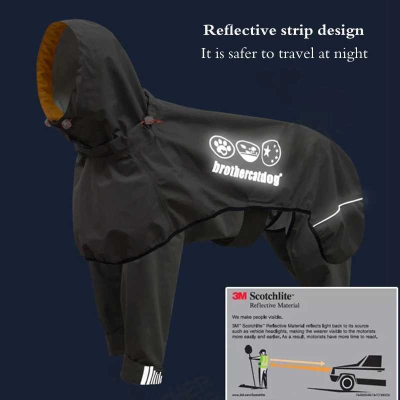 Waterproof Dog Raincoat Jumpsuit For Medium Large Dogs Rain Coat Outdoor Pet Clothes Puppy Doberman Labrador Husky JacketXJ250121