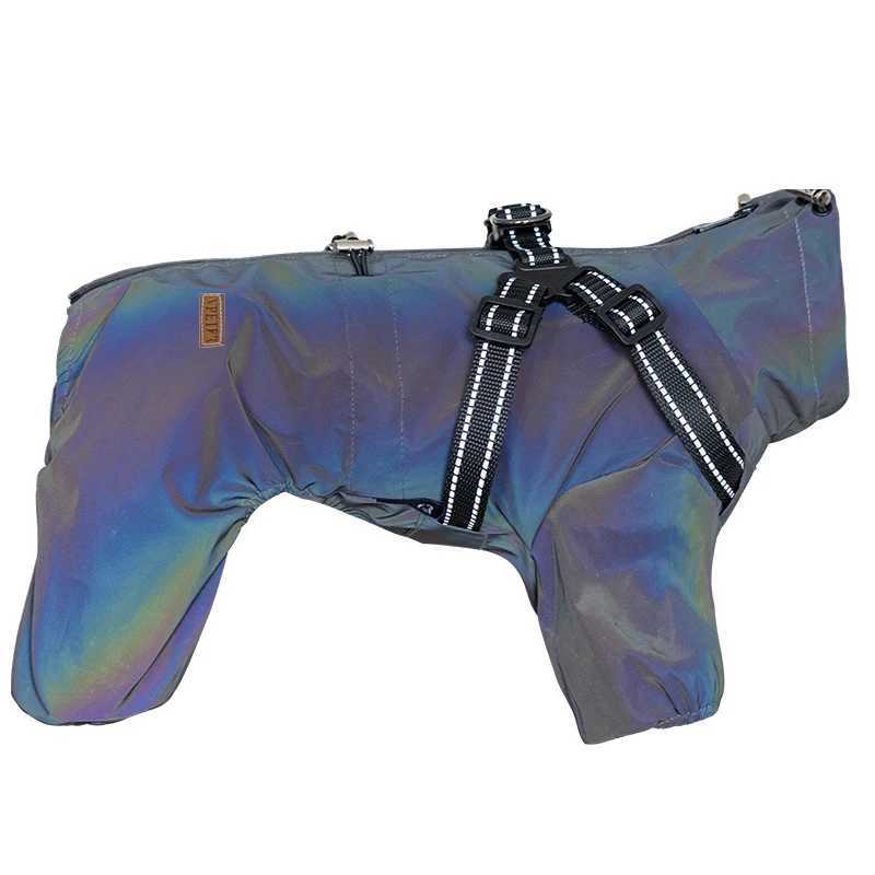 Waterproof Pet Jumpsuit for Small Large Dogs Raincoat with Harness Reflective Puppy Jacket French Bulldog Chihuahua Pug ClothesXJ250121