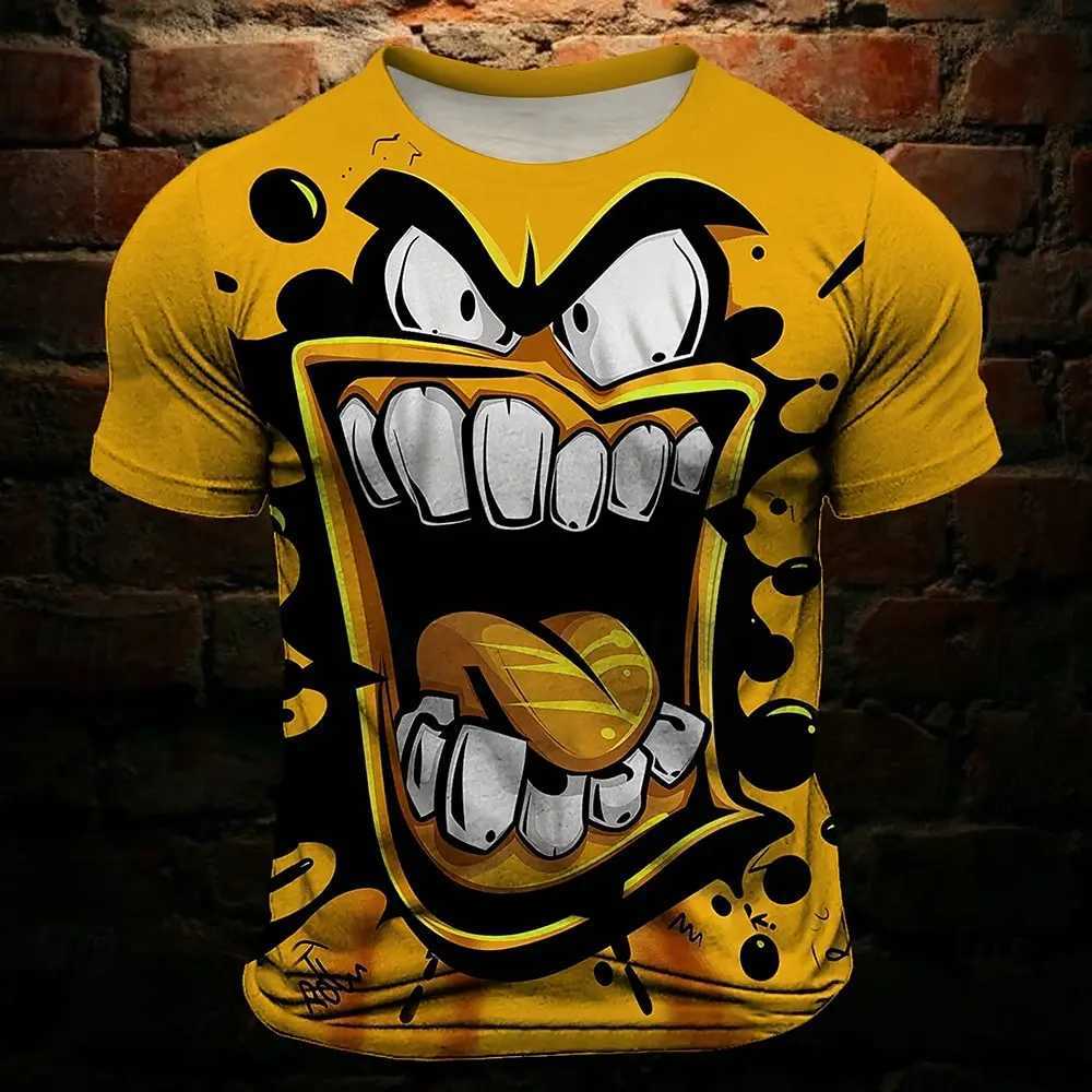 Mens T shirt Tee Funny Grimace 3D Print Vintage Fashion Cool Crew Neck Clothing Apparel Daily Holiday Vacation Short Sleeve topXJ250117
