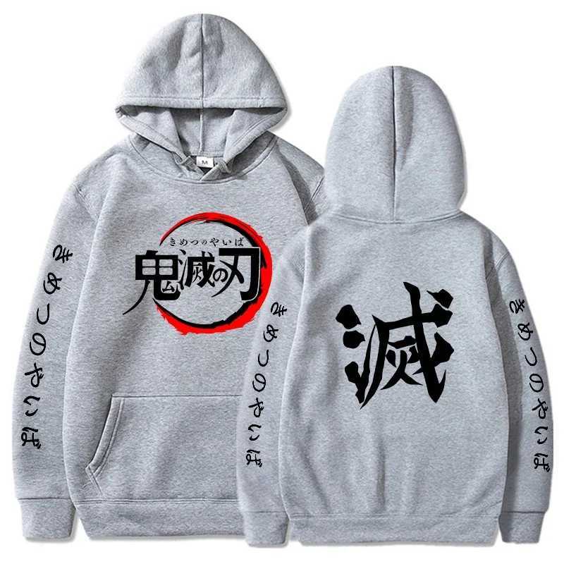 Demon Slayer Hoodies Men Fashion Letter Graphic Printed Sweatshirts Women Casual Harajuku Streetwear Hooded Pullover SudaderasXJ2500118
