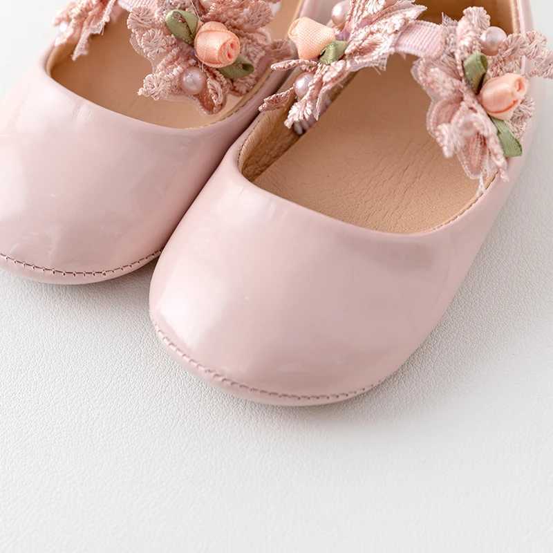 Cute Baby Girl Premium PU Flats Infant Flower First Walker Crib Shoes for Party Festival Baby Shower X250129