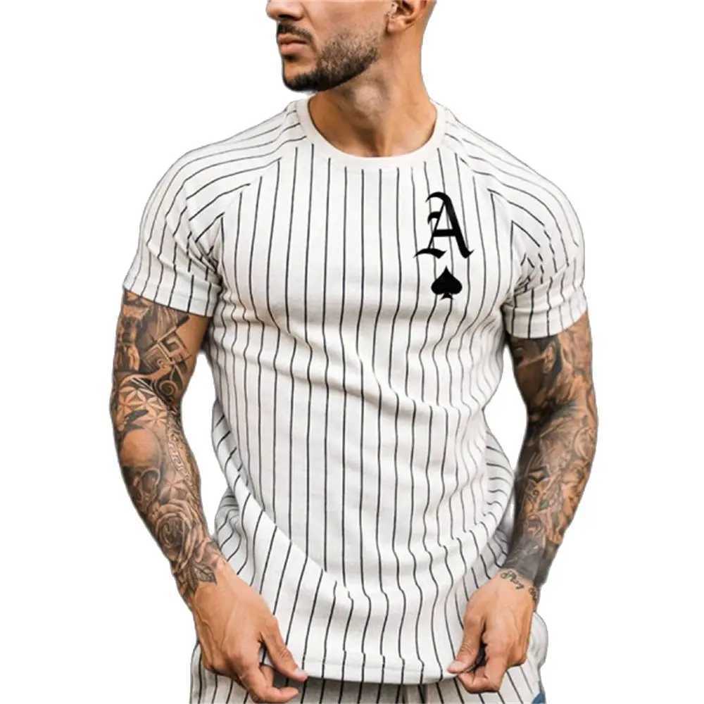 Mens Street T-shirt Vintage Tee Summer Male 3d Stripe Print Short Sleeve Tops Everyday T Shirt Oversized Clothing Shirt Man HotXJ250117