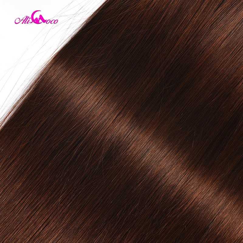 Chocolate Brown Bone Straight Bundles With Clo #4 Brazilian Hair Weave Bundles With Clo Remy Straight Human Hair BundlesXJ250120