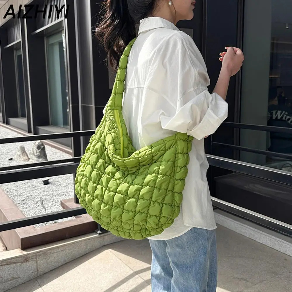 Quilted Bag Padded Crossbody Bags for Women Pleated Bubbles Bucket Ruched Large Tote Handbags Shoulder Cloud Bag 250122
