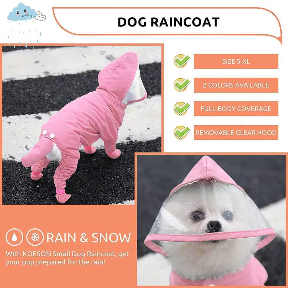 Dog Raincoat with Hood Full Body Dog Raincoat with Attached Rain Boots for Small Dogs Pet Rain Slicker Poncho Puppy Rain JacketXJ250121
