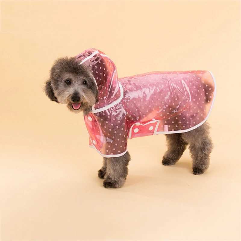 New Cute Dot Design Pet Rainny Clothes Pink Blue Pet Dog Rain Coat Small Dog Rain Jacket Dogs Puppy Raincoat Waterproof S M LXJ250121