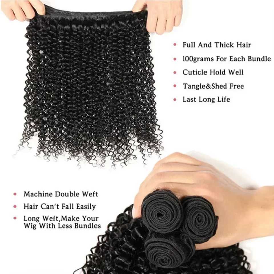 12A Human Hair Bundles With Clo Kinky Curly Brazilian Virgin Human Hair Weave Frontal HD Lace Clo 4x4 13x4 ExtensionsXJ250120