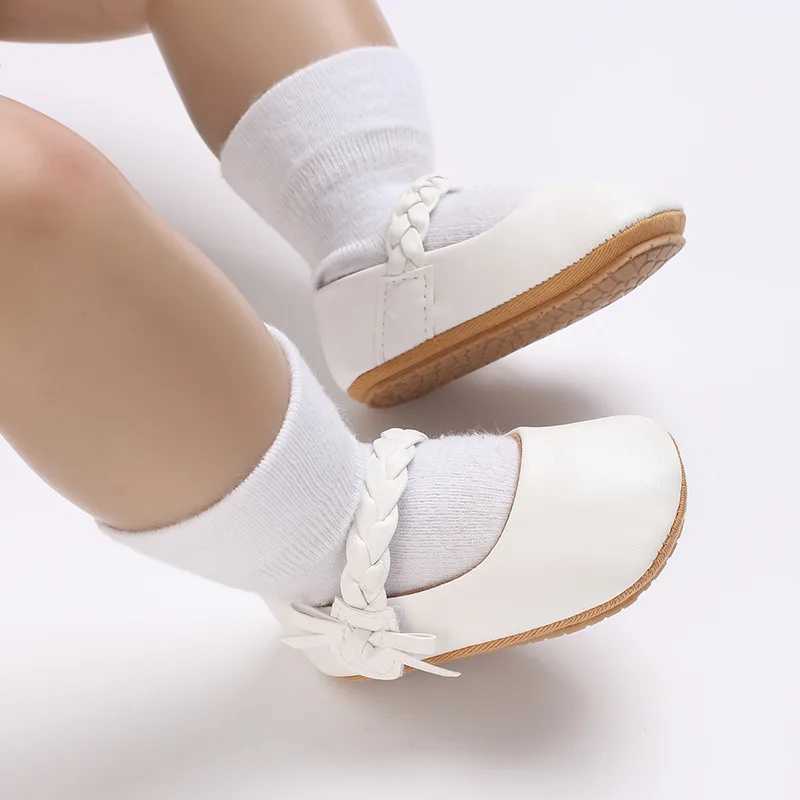 2024 Cute Baby Shoes Simple Bow Princess Shoes Baby Non slip Flat Bottom Baby Shoes Fashion Soft Bottom Pu Leather Baby Shoes X250129