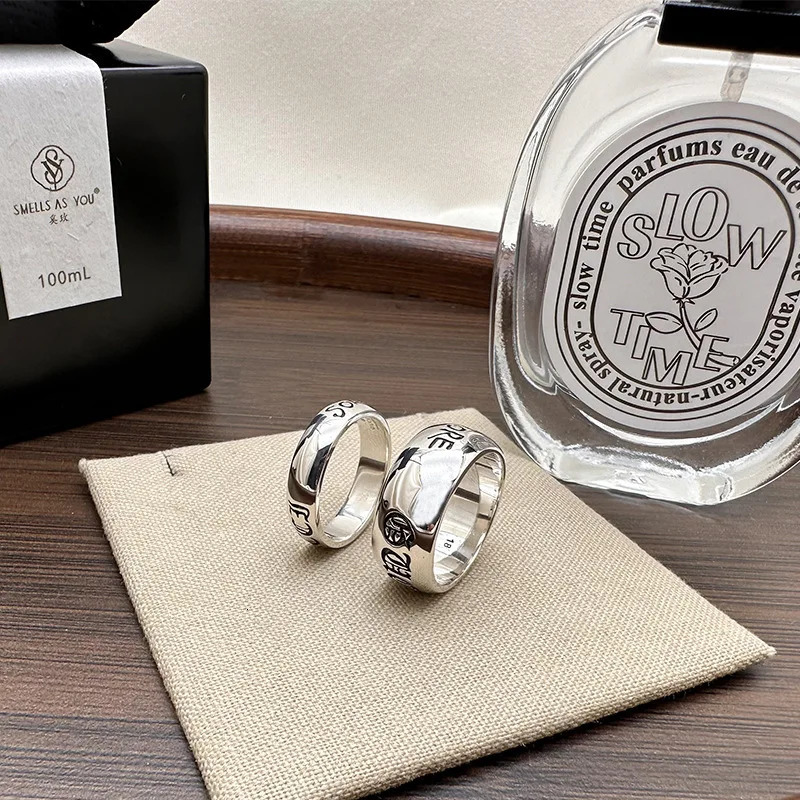 Classic retro trend 925 sterling silver couple ring for women fashion retro personality temperament atmospheric 250117