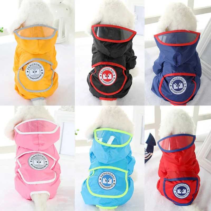 Reflective Rain Coat Pet Dog Waterproof Raincoat Jumpsuit Hooded Waterproof Jackets Small Dog Outdoor Clothes Pet SuppliesXJ250121