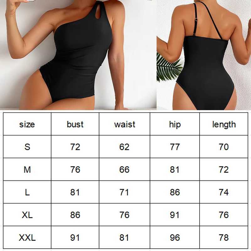 One Pieces Bikini Suit Strip Tie One Shoulder Beach Set Solider Color Swimming Wear Fe Sexy SwimwearXJ250120