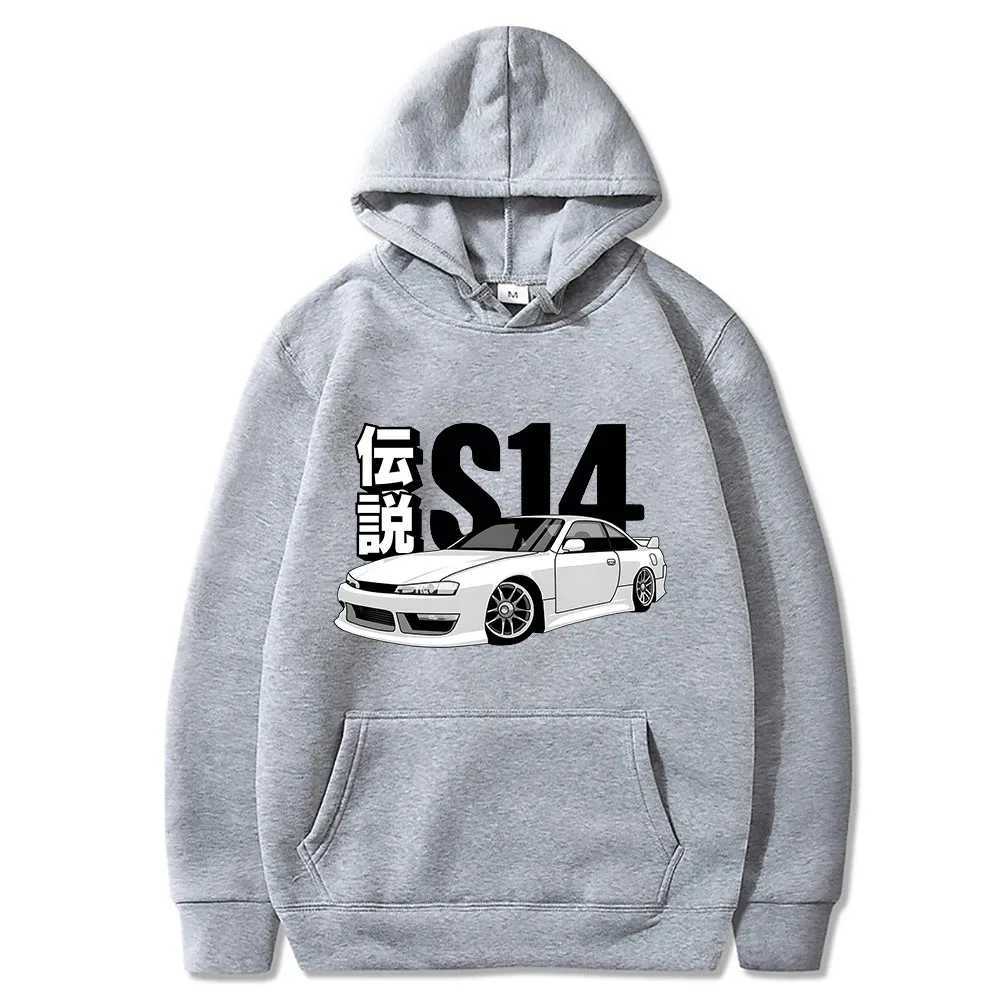Initial D JDM Hoodie Vintage S14 FD Drift Japanese Cars Printed Sweatshirt Harajuku Tracksuit Loose Men Streetwear Pullover TopsXJ2500118