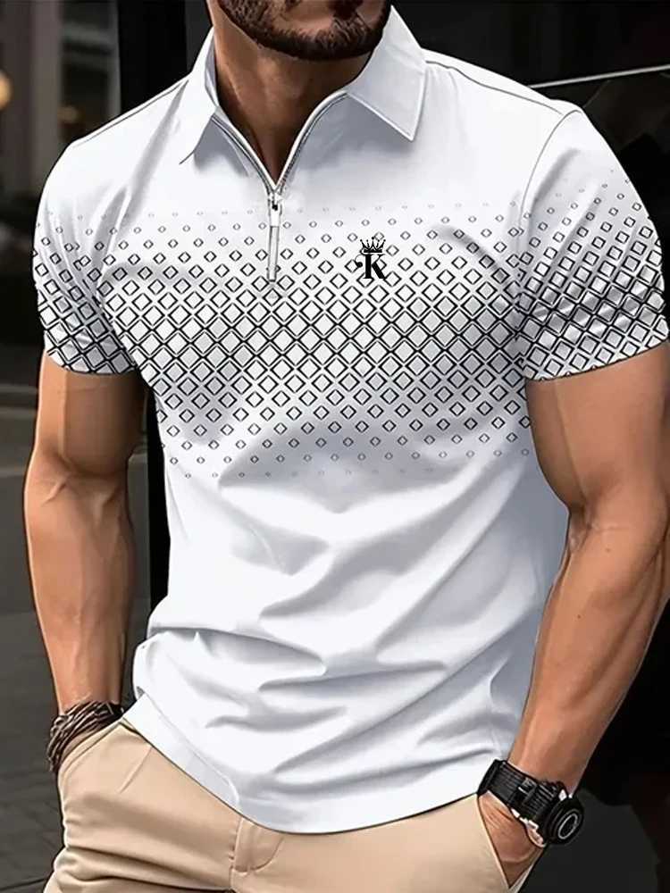 Business Mens Golf Polo Short Sleeve Polo Shirt Outdoor Casual Daily Streetwear Summer 3D Print Micro-elastic PolyesterXJ250117