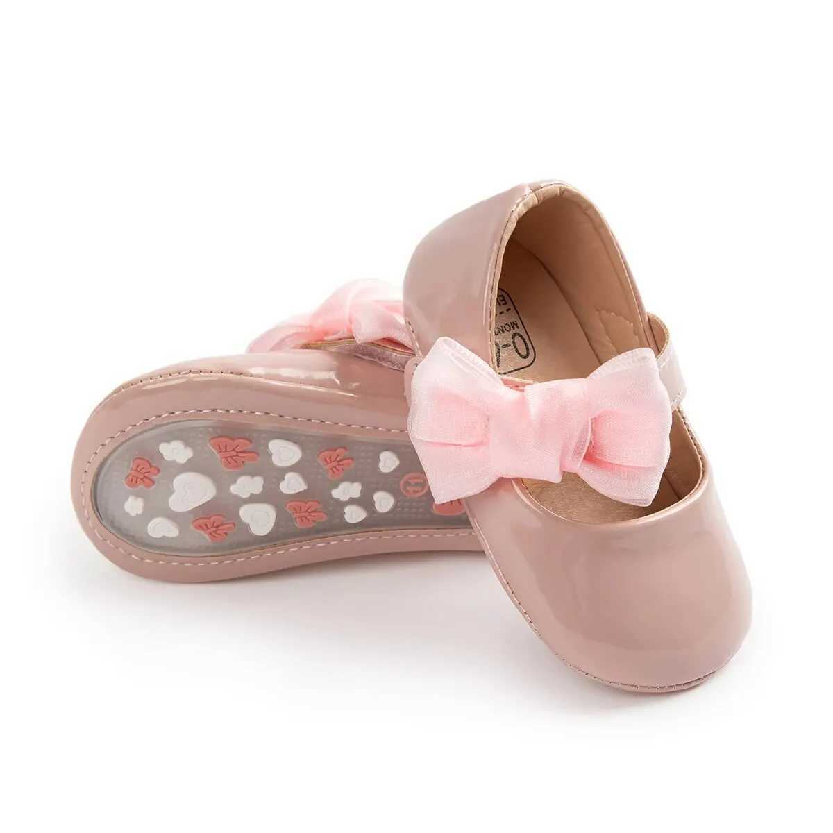 Meckior Baby Girls Shoes PU Leather Bowknot Flat Non Slip Rubber Sole Toddler First Walkers Princess Wedding Dress Girl Shoes X250129